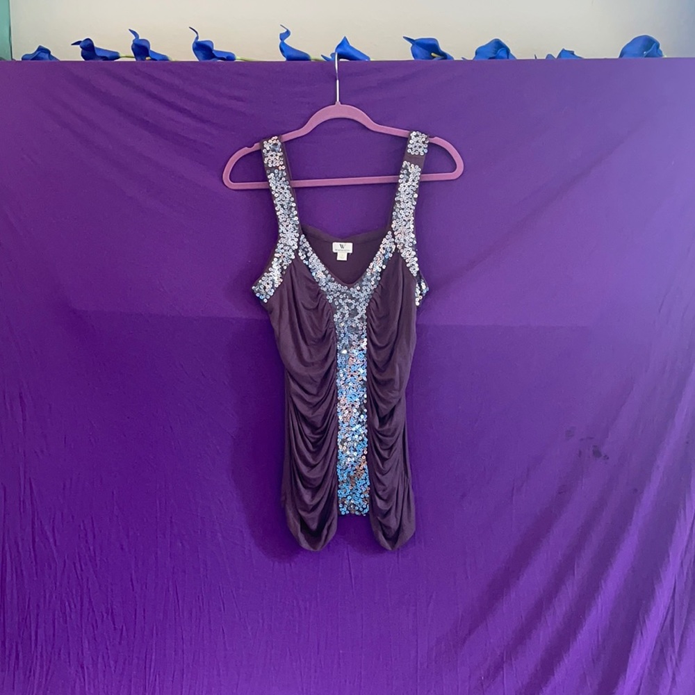 Sexy Bedazzled Rich Purple Top